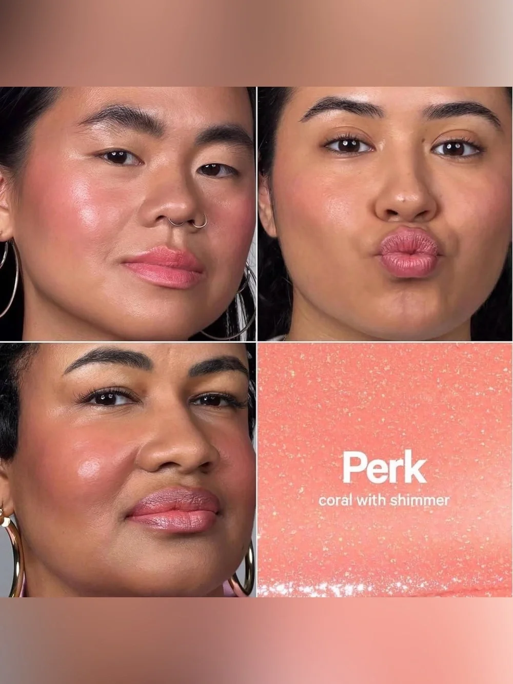 Milk Makeup Lip + Cheek Stick in Perk (Coral Shimmer) NIB